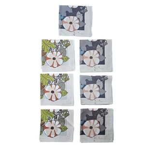 Vintage Jim Thompson Napkins Set of 7 Silk Floral MCM Mid Century Thai Silk RARE